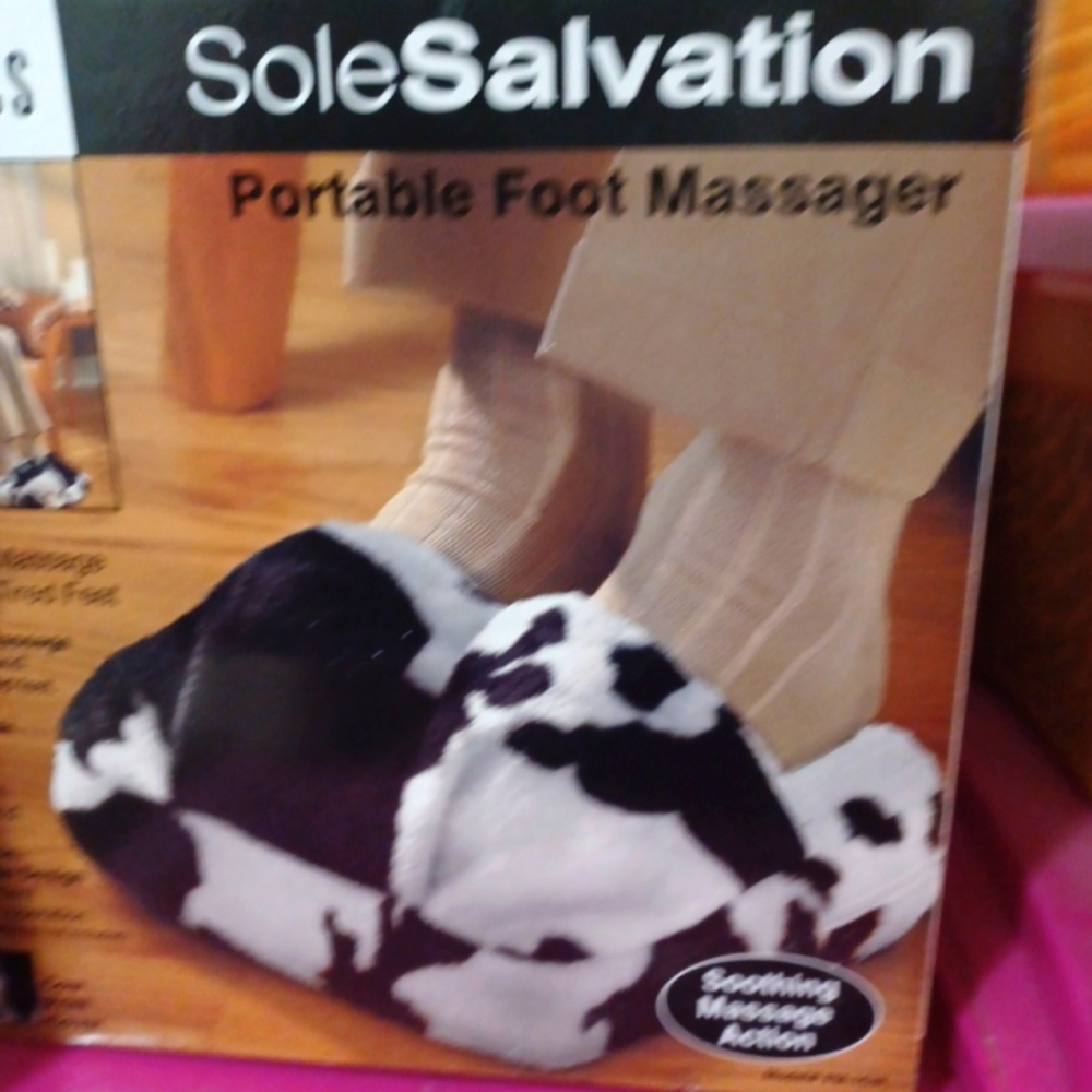 Portable Foot Massager with Cow print cover